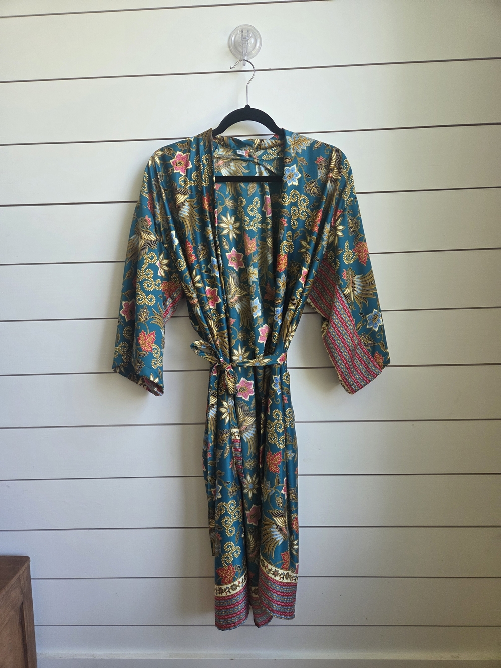100% Silk  Floral Kimono Robe